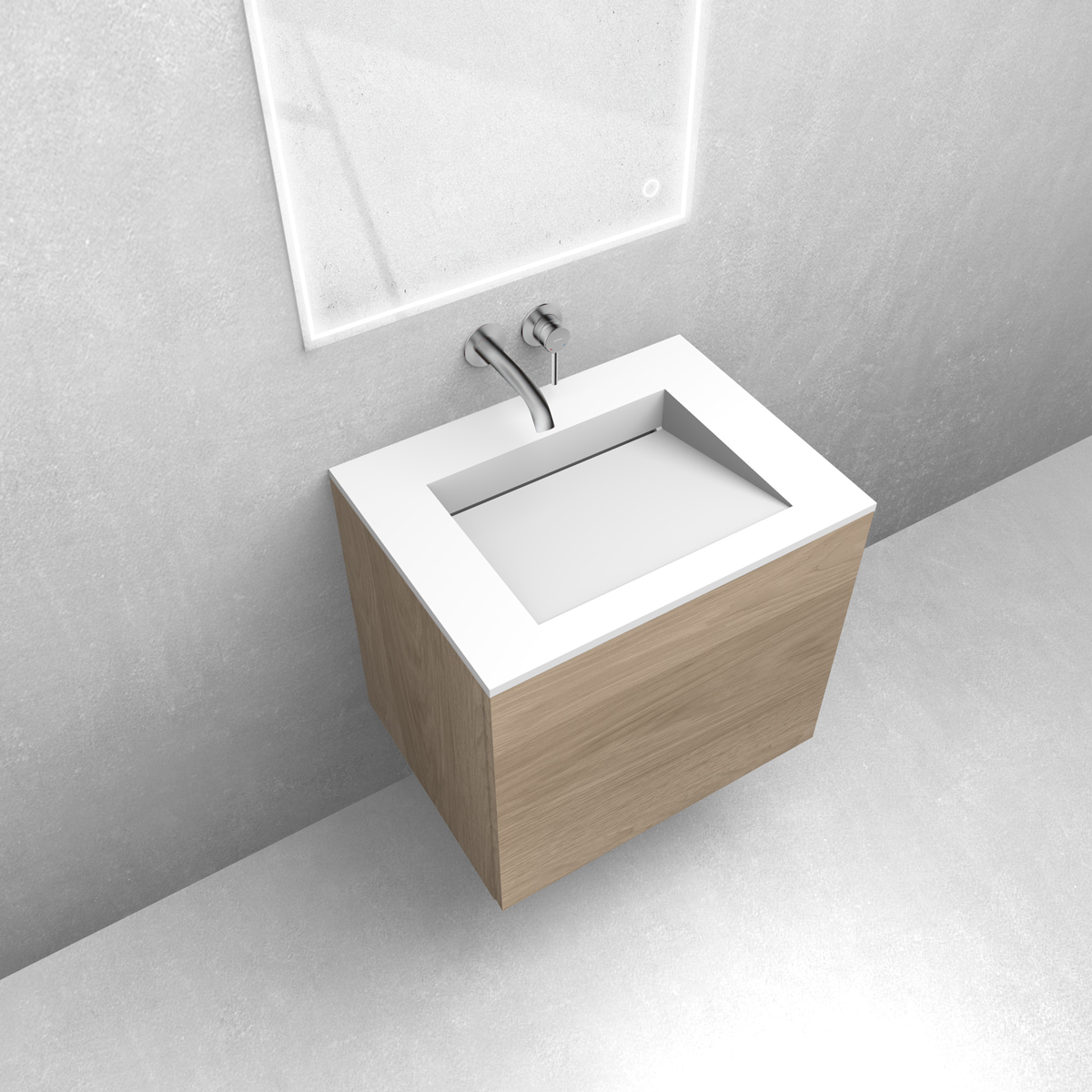 Zestaw Oltens Lun szafka podumywalkowa 60 cm z umywalką Stila LavaForm dąb/biały mat 68759060 - Wysyłka w 24h