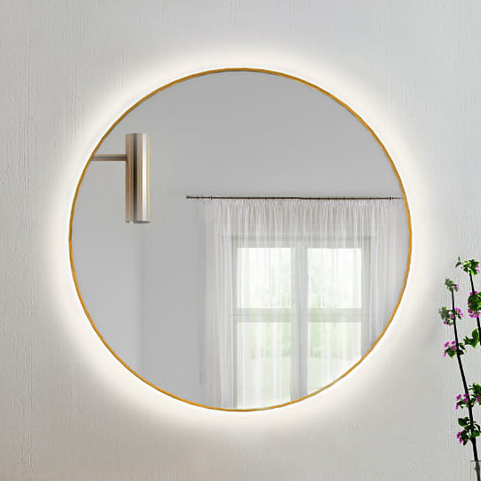 Baltica Design Tiny Border Bright lustro 70x70 cm złote barwa ciepła z matą grzewczą
