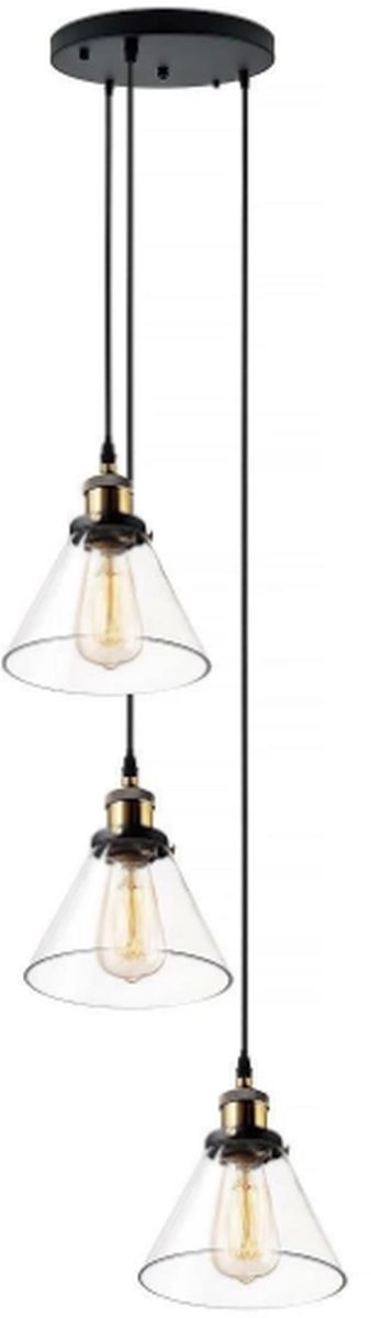 Altavola Design New York Loft lampa wisząca 3x40 W mosiądz-przezroczysta LA034/CO3