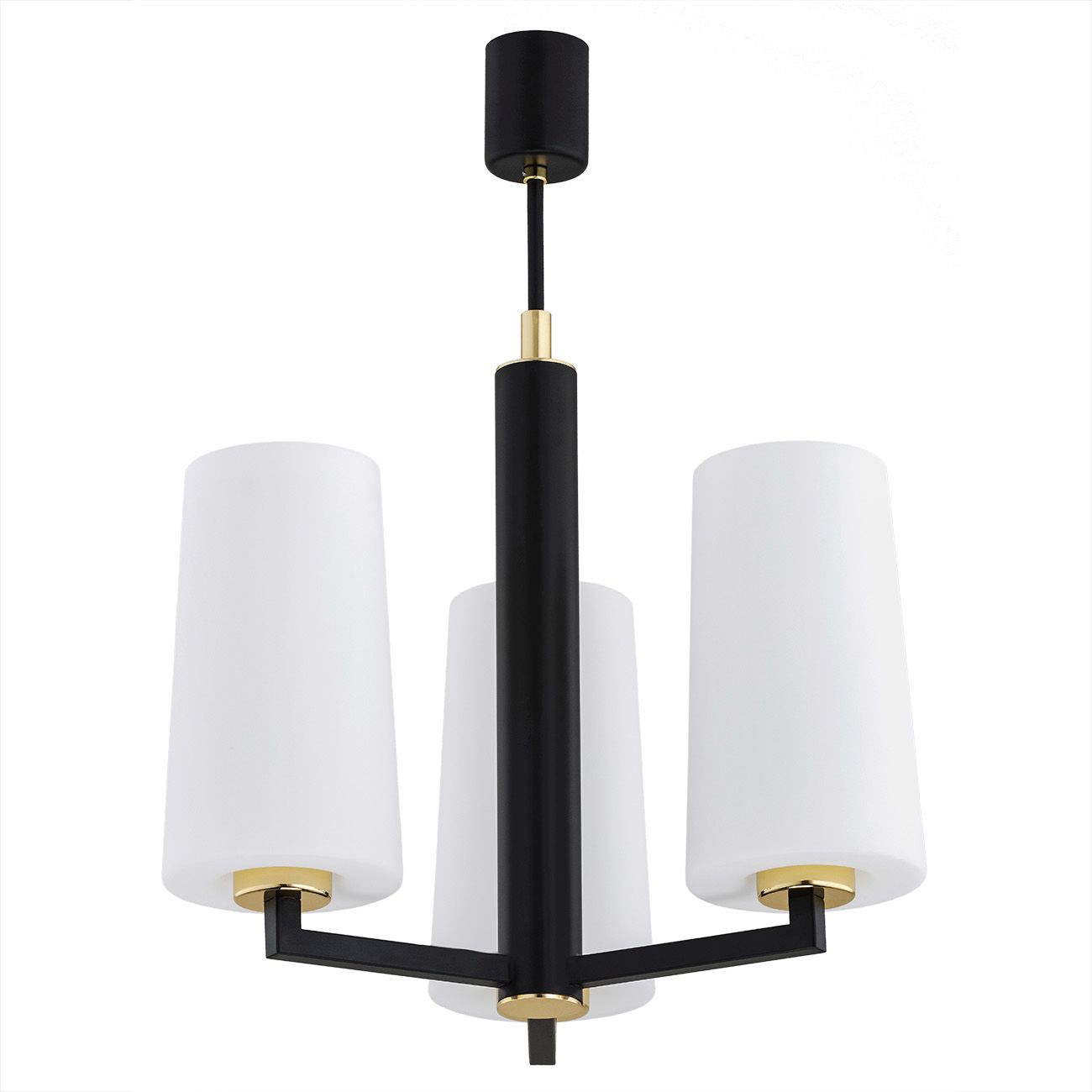 Argon Camelot Plus lampa wisząca 3x15W opal mat/czarny mat/mosiądz 6143