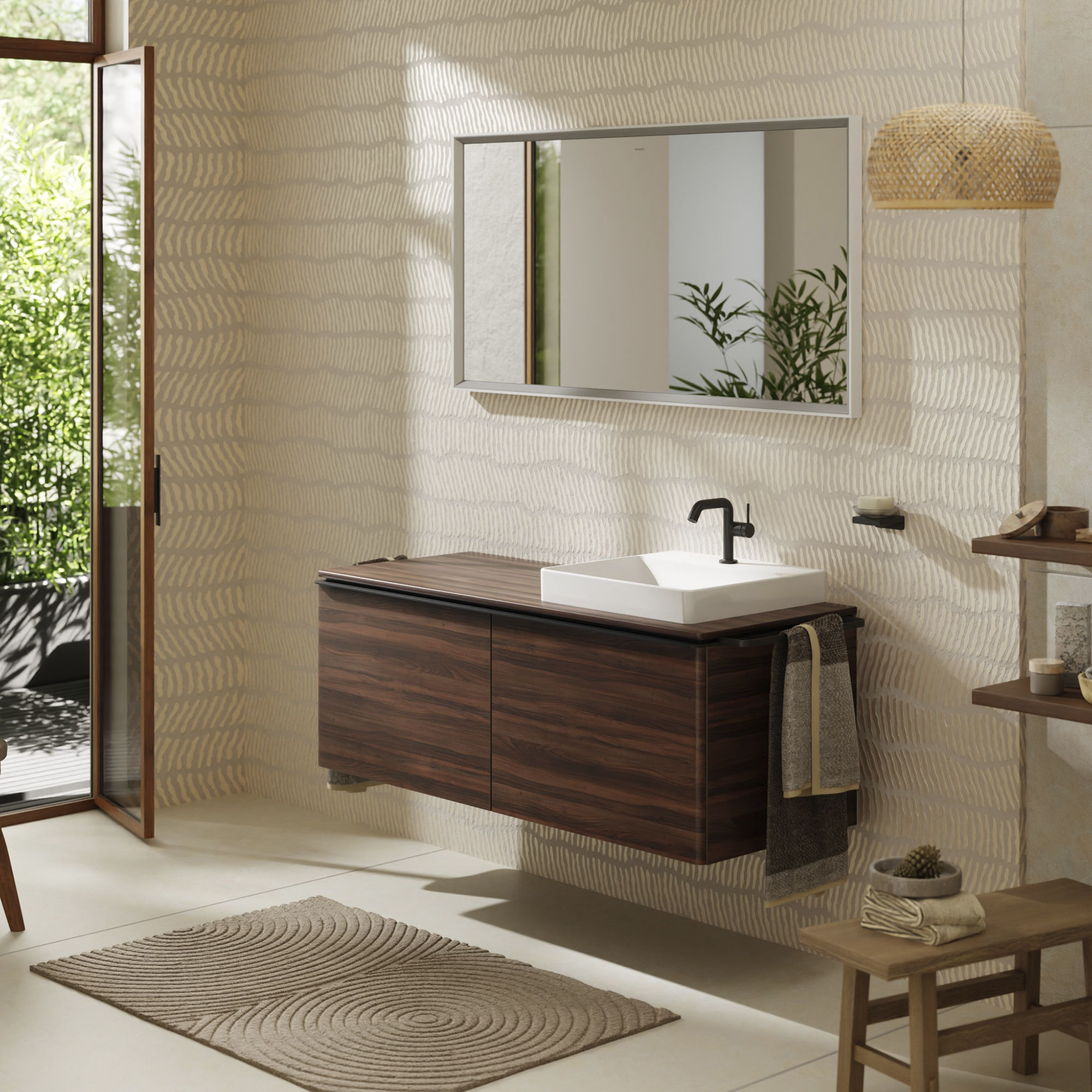 Hansgrohe Xelu Q blat naszafkowy 136x55 cm orzech 54098630