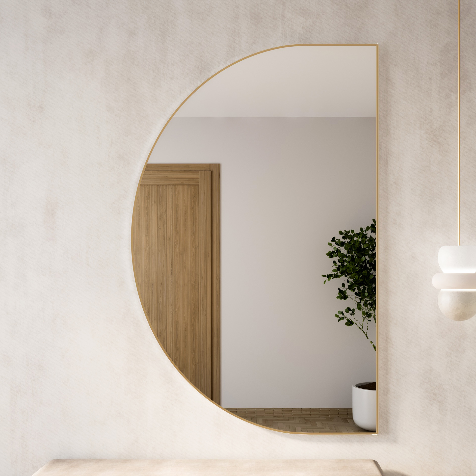 Baltica Design Tiny Border Semi Round lustro 150x95 złote