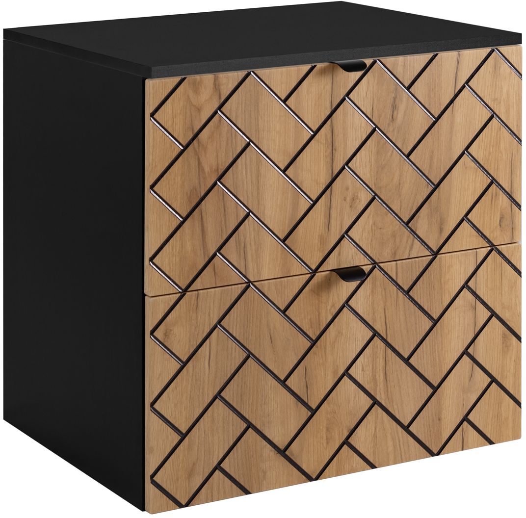 Zestaw Rodan Trend szafka 60 cm podumywalkowa z blatem czarny/dąb (5906154450874, 5906154451888)