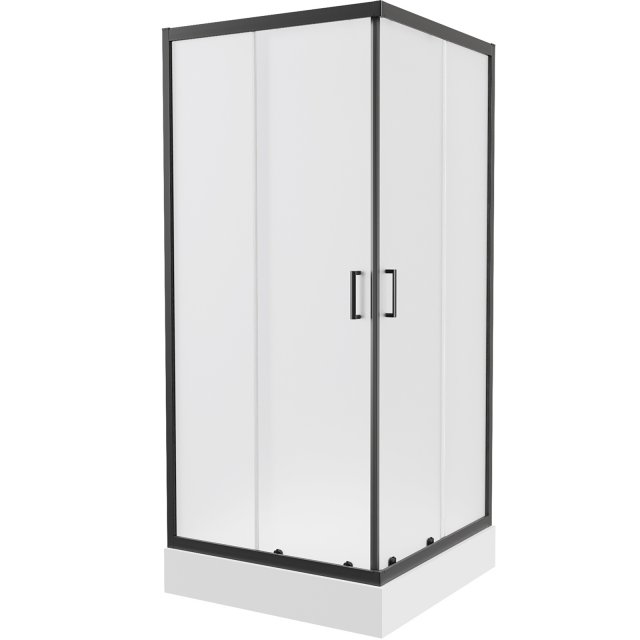 NEW TRENDY Kabina prysznicowa kwadratowa SUVIA BLACK 2D 90x90x206 z b
