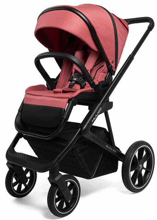 Muuvo Slick 2.0 - uniwersalny wózek głęboko-spacerowy 2 w 1-Pure Pink