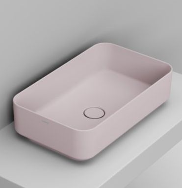 Darmowa Dostawa - Umywalka 60x36 cm prostokątna nablatowa różowa Ceramica Dolomite Noemi D311165