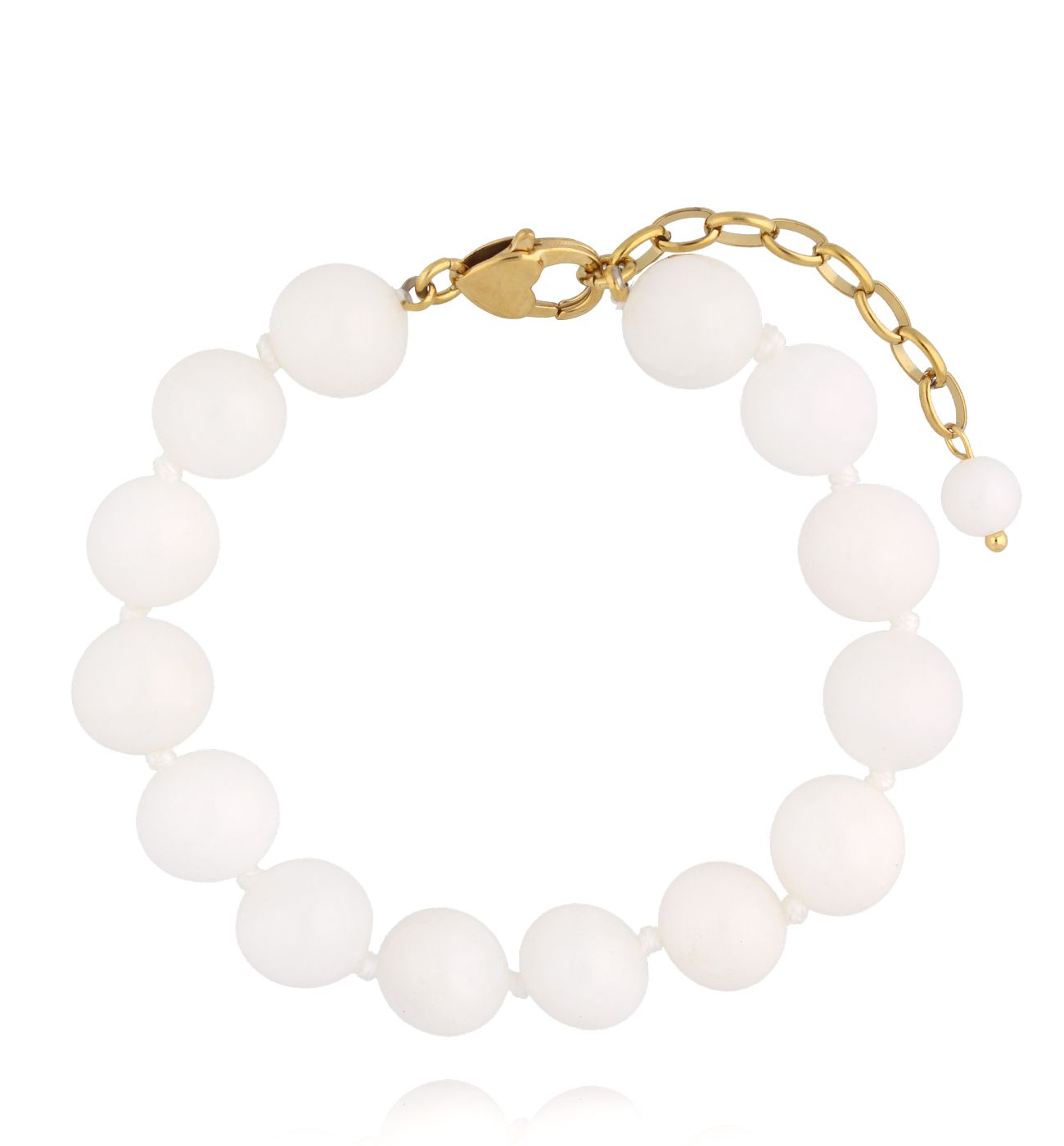 Bransoletka Pure White z jadeitami BPA0673