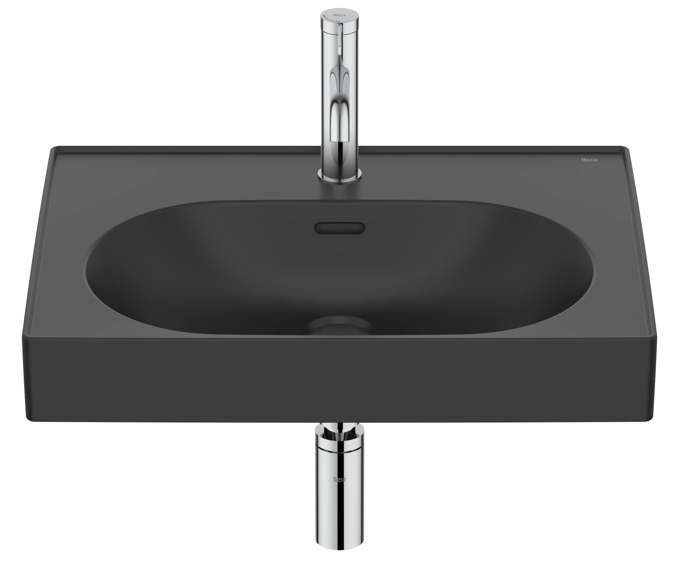 Roca Meridian umywalka 60x46 cm prostokątna ścienna-meblowa czarna A327742080