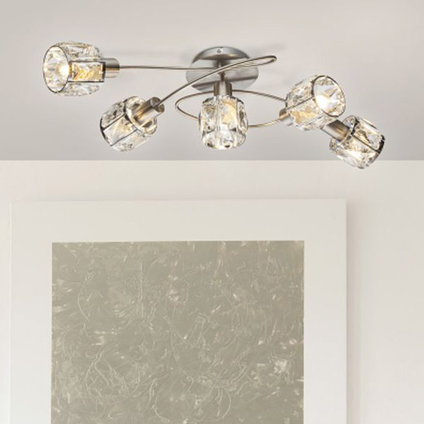 Globo Lighting Kris lampa podsufitowa 5x40W chrom/przezroczysty 54356-5