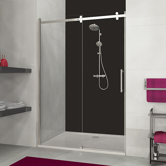 Sanplast Altus drzwi wnękowe D2/ALTIIa-150-160 przesuwne chrom błyszczący/szkło graphit 600-121-1551-42-491