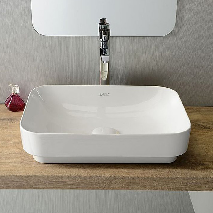 Isvea Sott Aqua umywalka 50x38 cm nablatowa prostokątna biała 10SQ51050