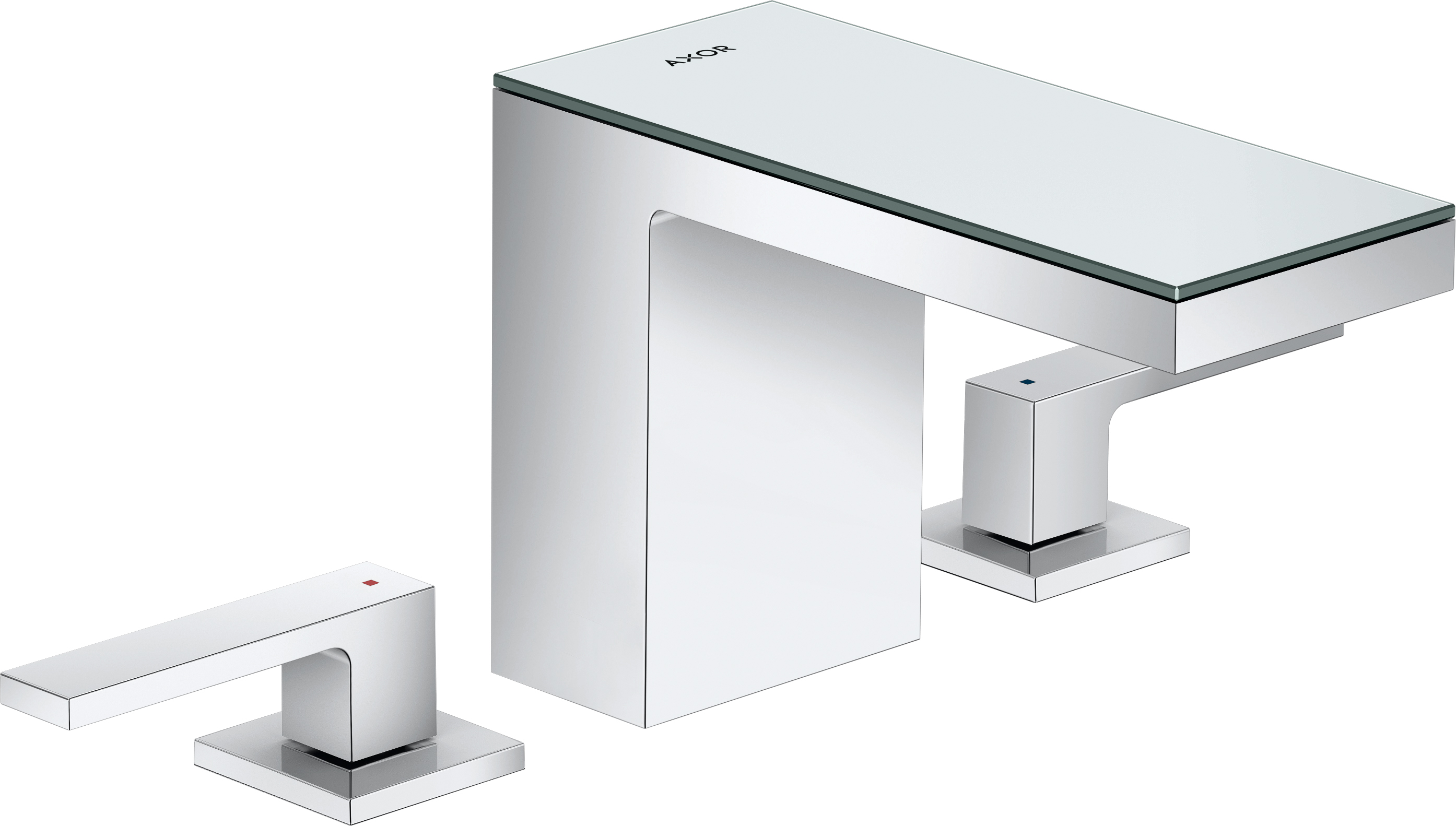 Axor MyEdition EcoSmart bateria umywalkowa stojąca 3-otworowa chrom/szkło 47070000