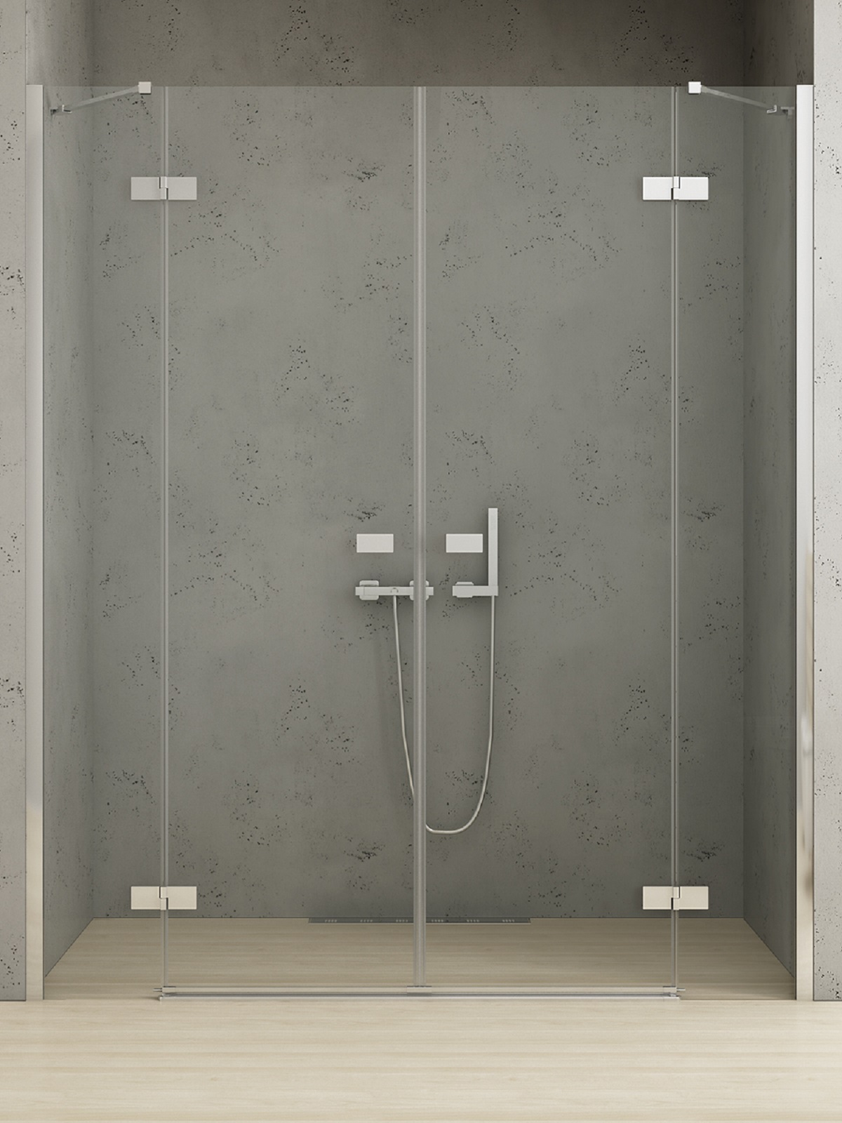 New Trendy Reflexa drzwi prysznicowe 240 cm uchylne chrom połysk/szkło przezroczyste EXK-5075