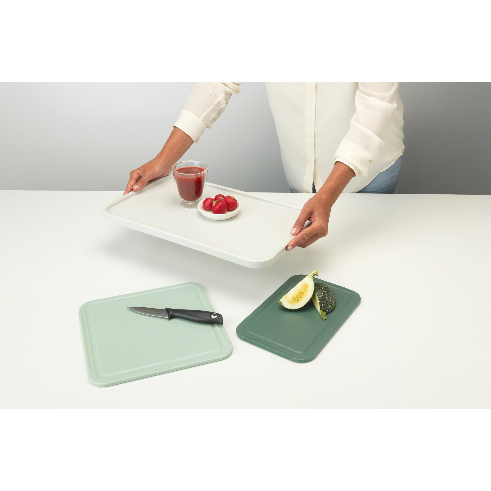 Brabantia Tasty+ deska do krojenia zestaw 3 szt szary/zielony 123160