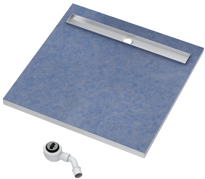 Schedpol Base S1 brodzik podpłytkowy 80 cm kwadratowy Steel 10.021/OLSL