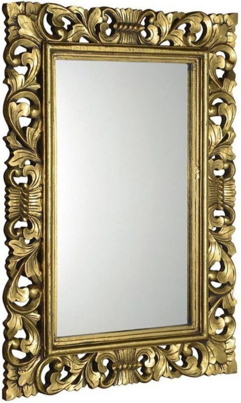 Lustro dekoracyjne Sapho Scule Samblung ręcznie rzeźbione złote 120x80 cm drewniane 1 szt.