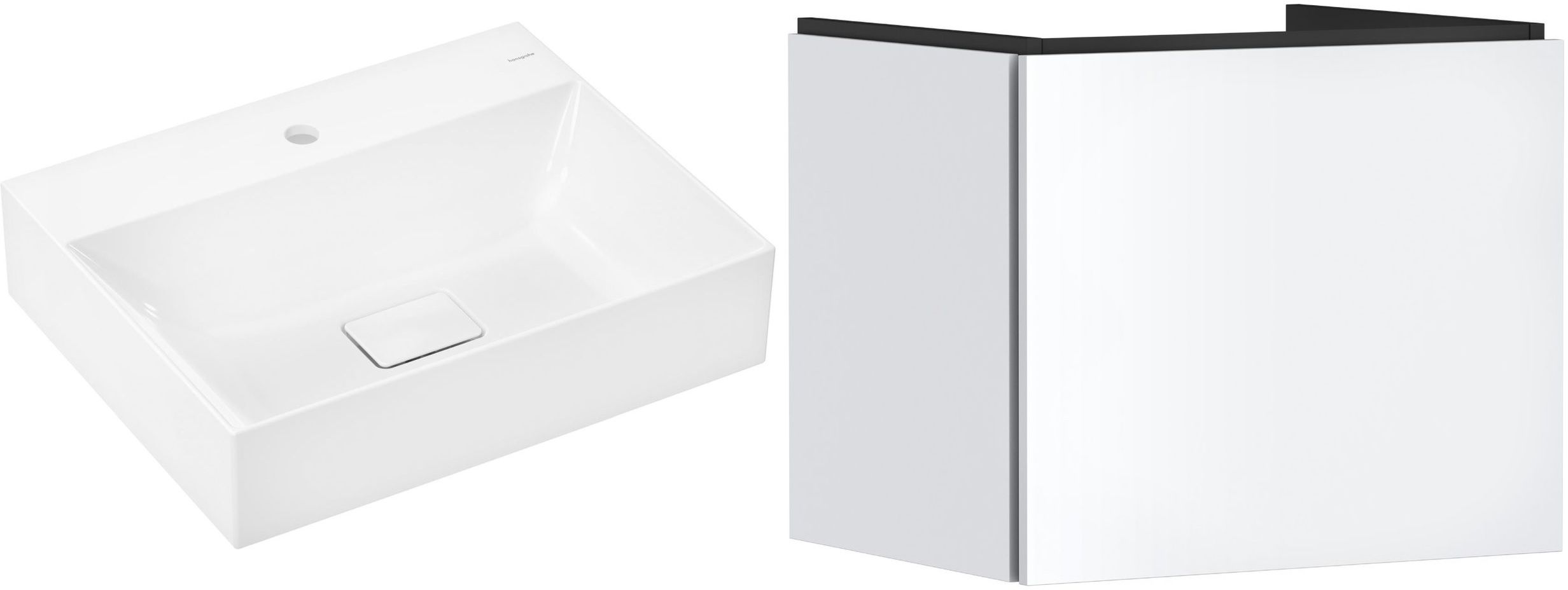 Zestaw Hansgrohe Xevolos E umywalka z szafką Xilesa E 60 cm biały (54253700, 61092450)