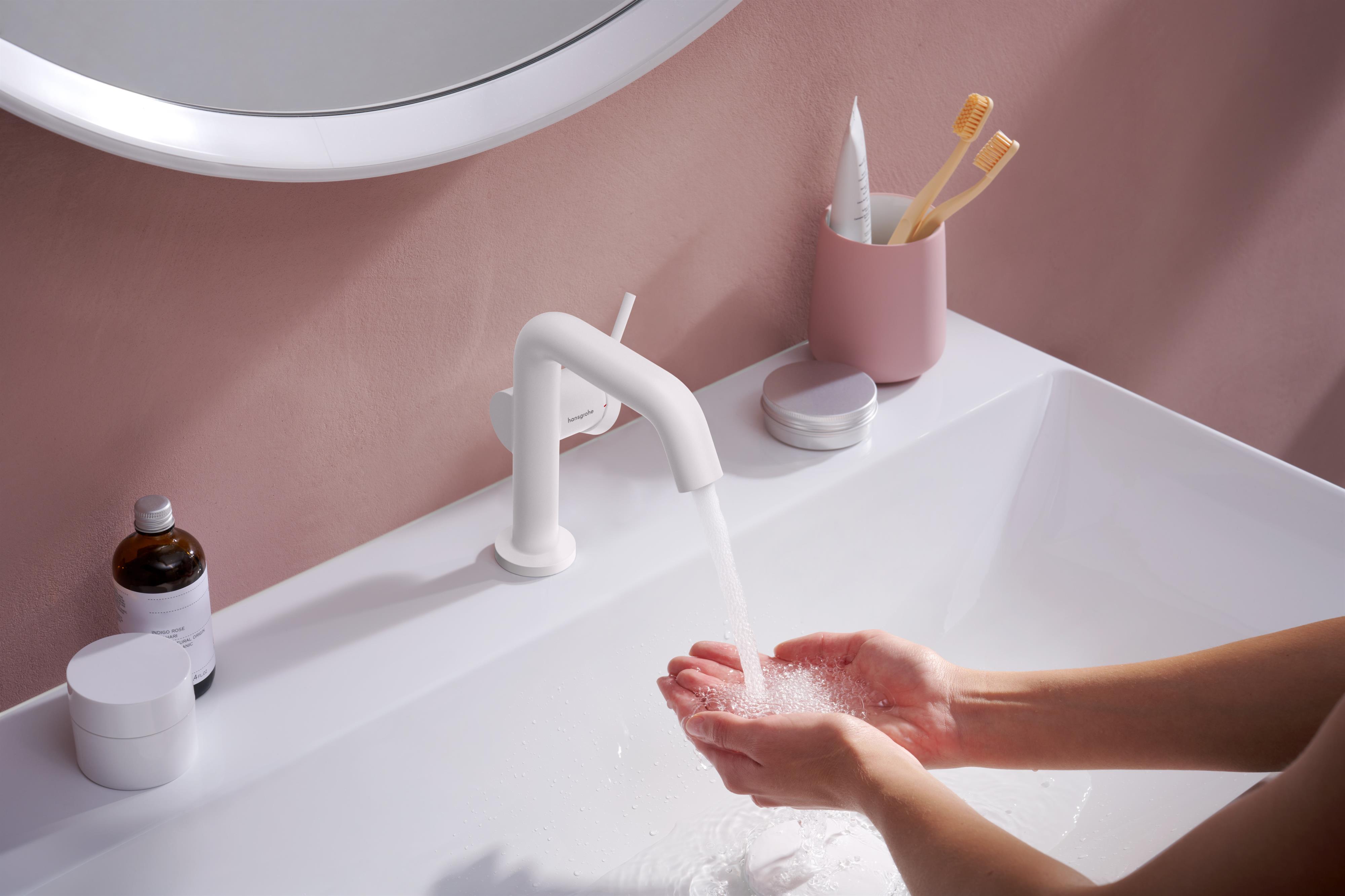 Hansgrohe Tecturis S bateria umywalkowa stojąca CoolStart biały mat 73320700