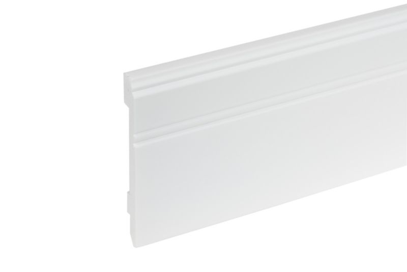 Listwa przypodłogowa Cezar Biały połysk 2440x107x12mm HDPS 1 szt.