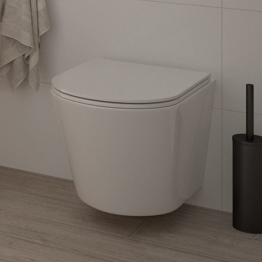Oltens Jog Kort miska WC wisząca PureRim SmartClean z deską wolnoopadającą biały połysk 42530000 - Wysyłka w 24h