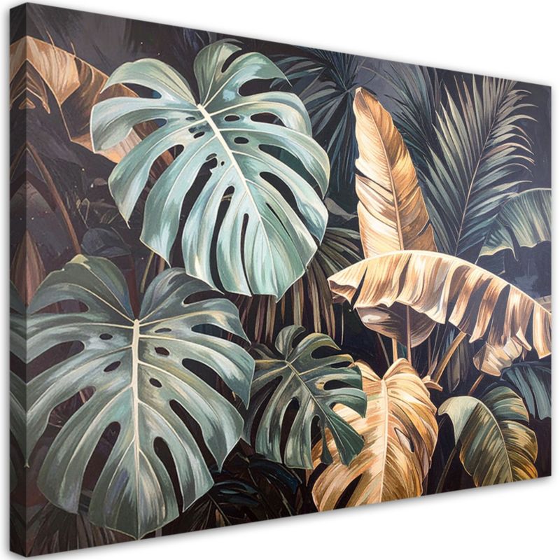 Obraz do salonu sypialni kuchni biura Feeby Liście monstery dżungla 120x80cm 1szt