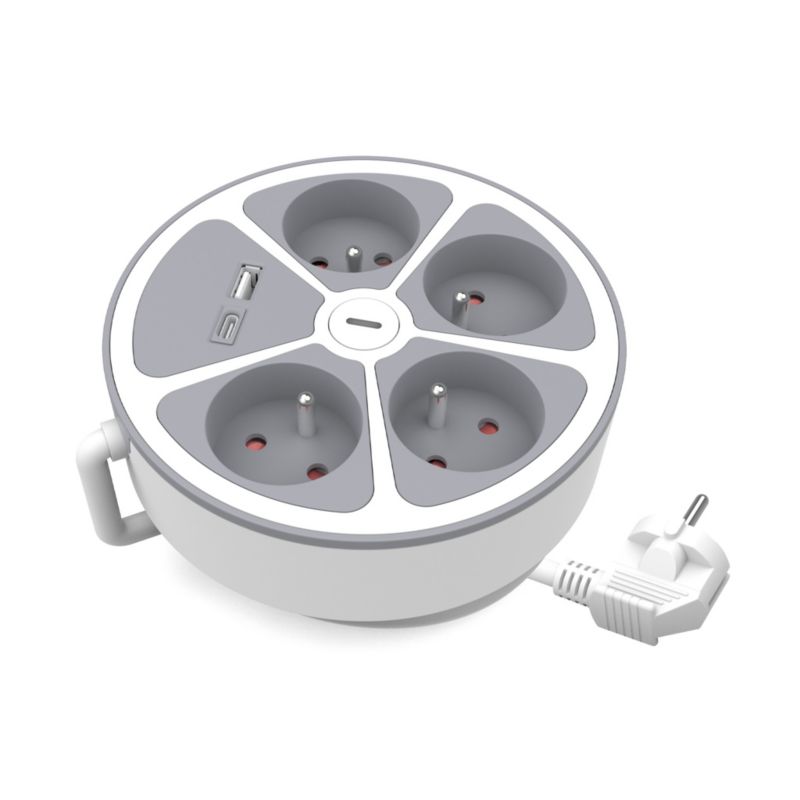 Przedłużacz domowy 4-gniazdowy 2 m z wyłącznikiem USB-A USB-C 2300 W PS-470WS/O+USBA+USBC/2 E HAND 1szt.