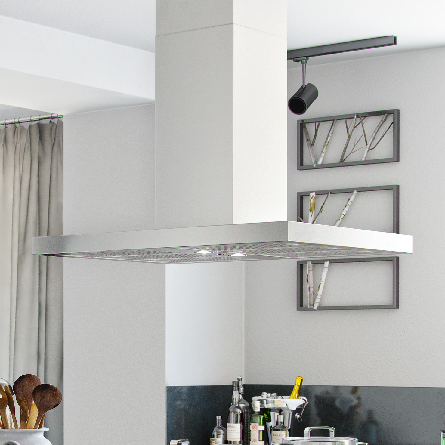 Globalo Design Nomina okap kuchenny 90 cm ścienny stal NOMINA_ISOLA_90_4_SENSOR