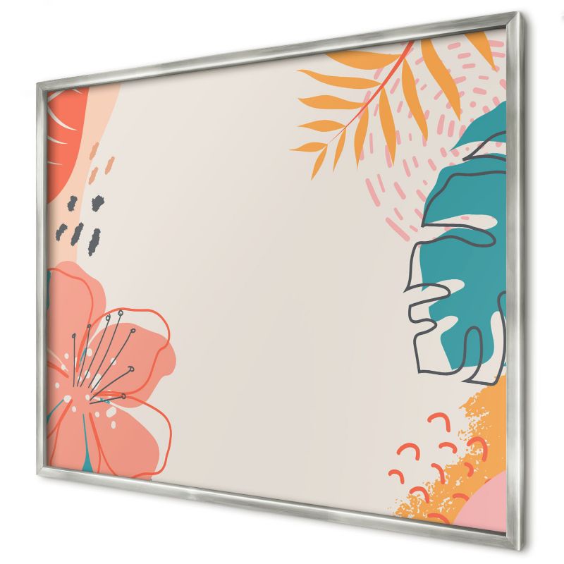 Tablica magnetyczna do salonu Wallfluent 80x60 Nowoczesna natura w srebrnej ramie 1szt