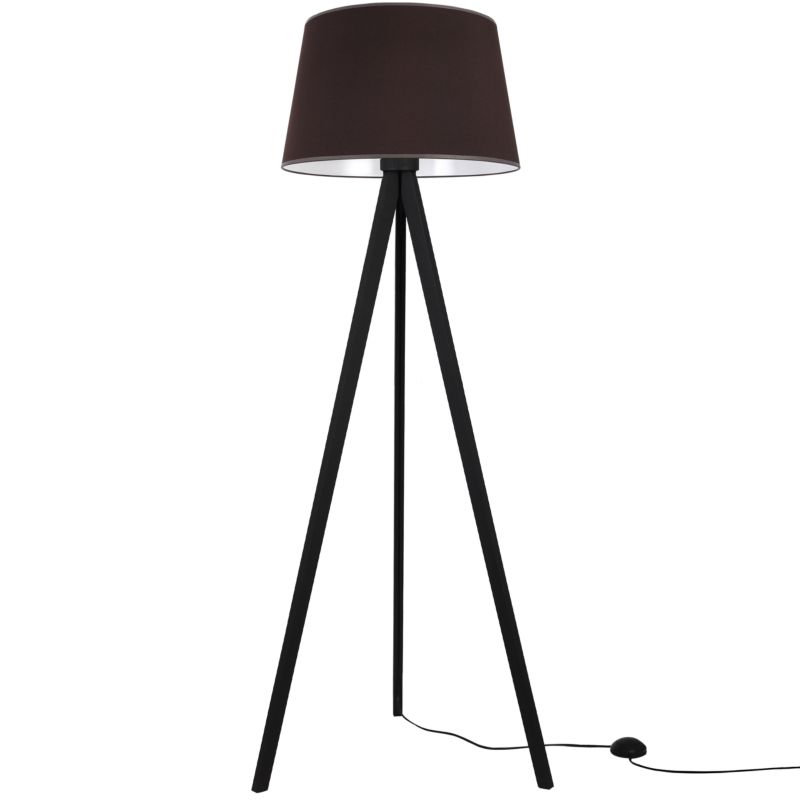 Lampa podłogowa trójnóg czarny Light Home LH Gaja 1xE27 abażur stożek 44cm brązowy 1szt.