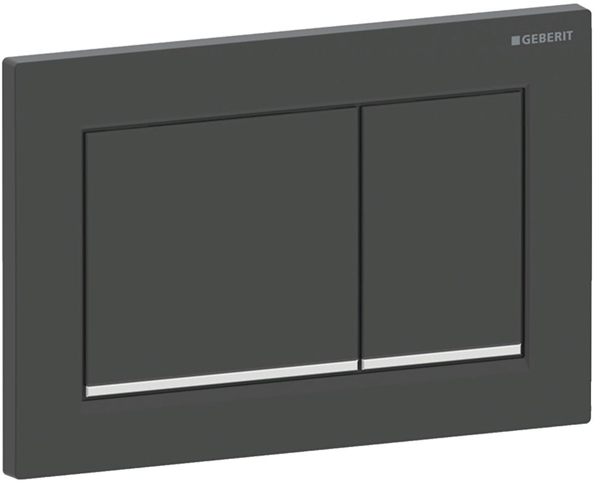 Geberit Omega20 przycisk spłukujący do WC czarny mat/chrom błyszczący 115.080.14.1
