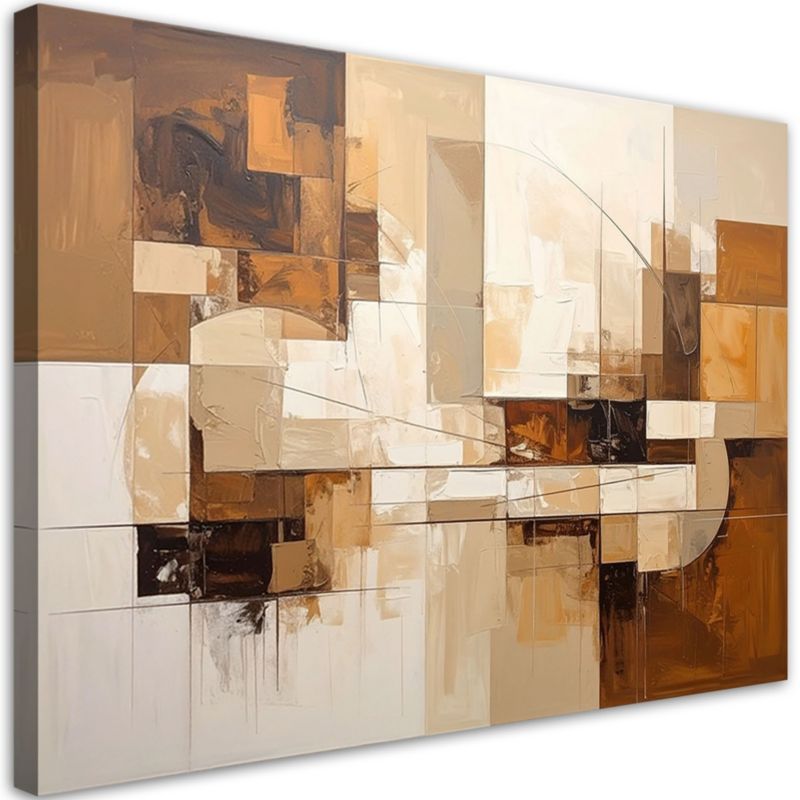Obraz do salonu sypialni kuchni Feeby Abstrakcja geometryczna w odcieniach beżu 120x80cm 1szt