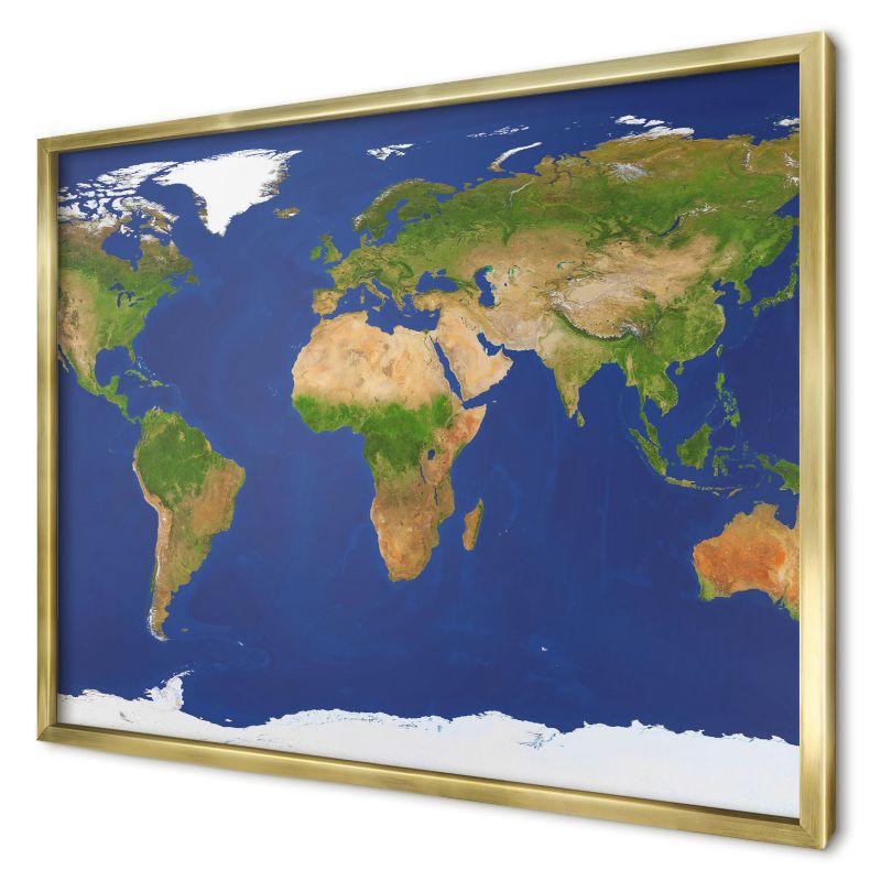 Dekoracyjna tablica magnetyczna Wallfluent 70x50 Mapowanie globu w złotej ramie 1szt