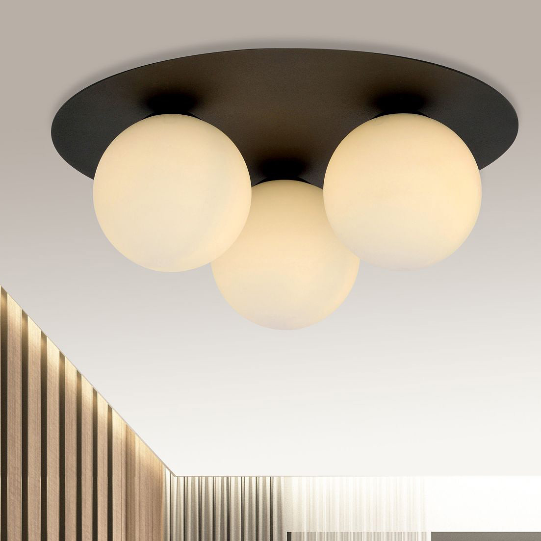 Emibig Solar lampa podsufitowa 3x10 W czarna-opal 1127/3