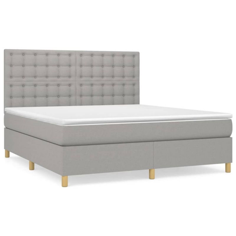 Łóżko kontynentalne WaszeMeble 180x200 cm jasnoszare WM-3142673 1 szt.