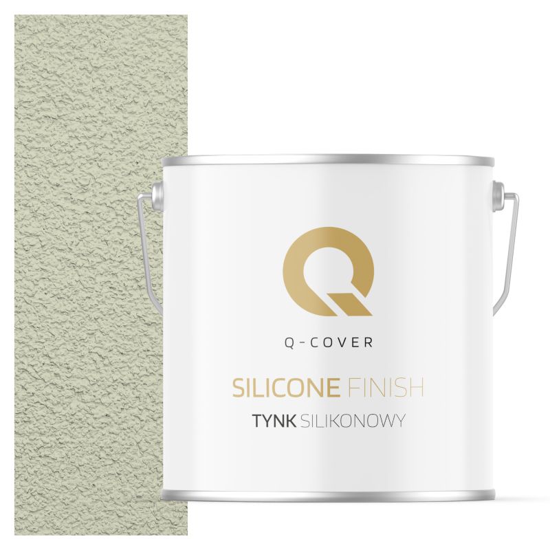 Tynk Silikonowy Elewacyjny Baranek 1.5mm Q-Cover Biel złamana w zielony F481 7KG