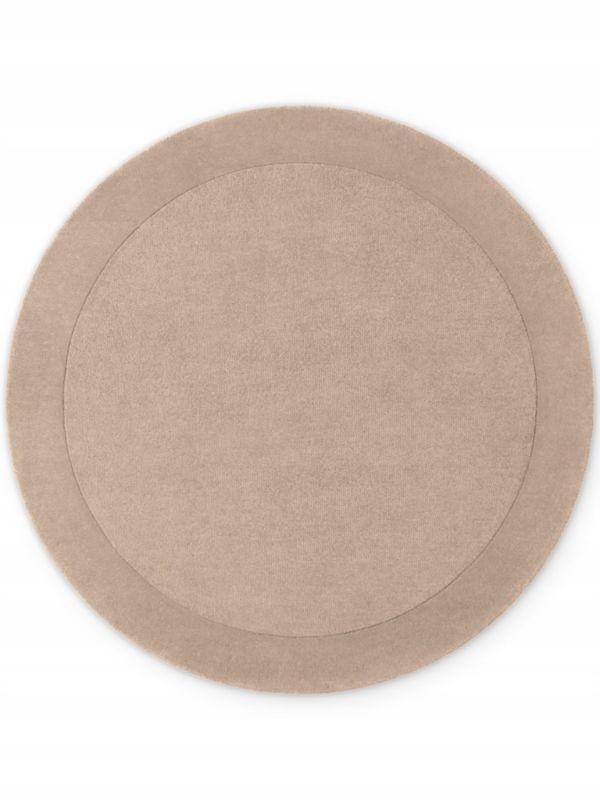 Dywan Villeroy&Boch Kari 150cm, okrągły, naturalny, z wełny, beżowy kolor, do salonu, 1 szt.