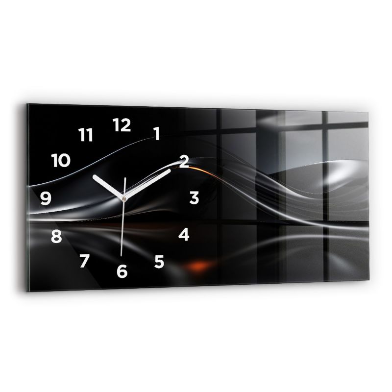 Zegar z białymi wskazówkami Wallfluent 60x30 cm Abstrakcja Szklany 1 szt.