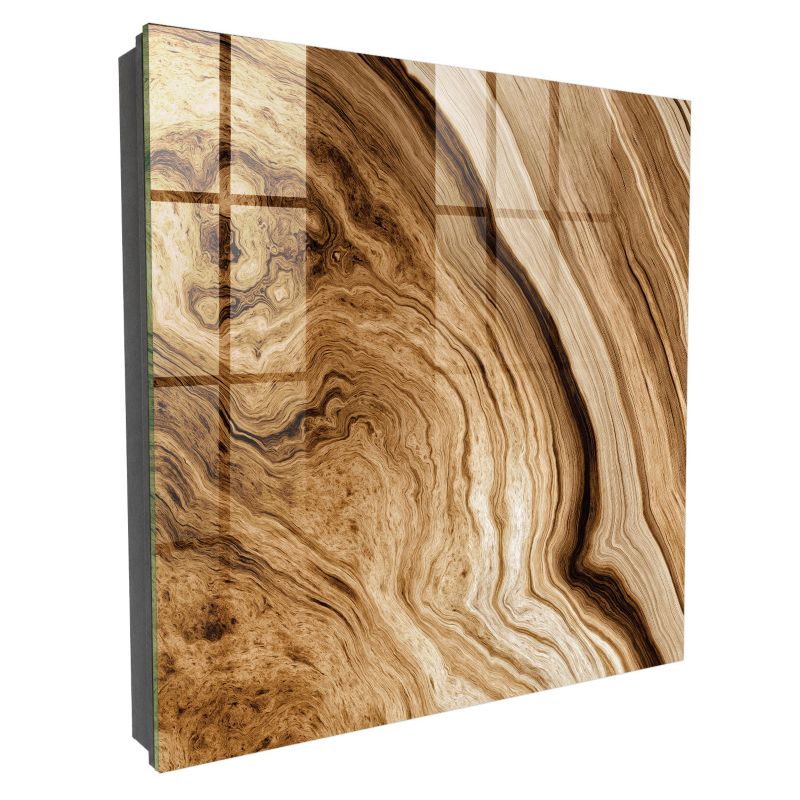 Organizer Na Klucze Tulup 30x30 cm Fale drewna - Czarna - Otwierana na lewo 1 szt.