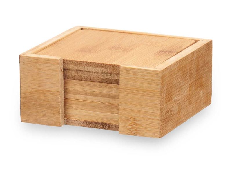 Podkładki pod kubki Kinvara bambusowe kwadratowe 12x12x6 cm 1 szt.