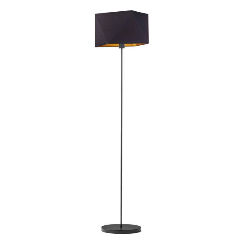 Lampa stojąca Volta Light Factory podłogowa z abażurem czarny ze złotem diament BURNE 1szt.