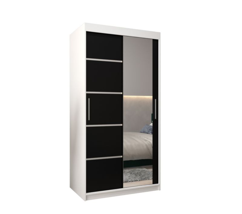 Szafa przesuwna Garderoba Abiks Verona 2 100 biały + czarny 1 szt.