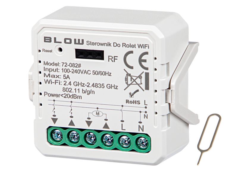 Sterownik BLOW moduł do rolet dopuszkowy wymiary mini Wi-Fi Tuya Smart RF 1 szt.