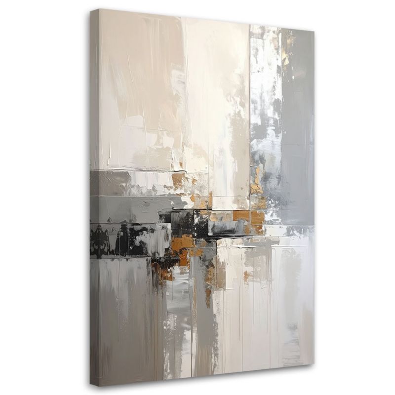 Obraz do salonu sypialni kuchni biura spa loftu Feeby Abstrakcja szaro 60x90cm 1szt