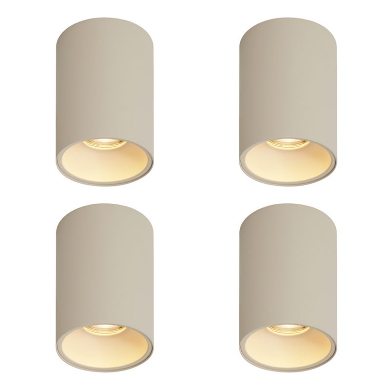 Reflektor sufitowy 1punktowy Qazqa 108436 10 beżowy GU10 max 10W kompatybilny z żarówką LED IP20 4 szt.