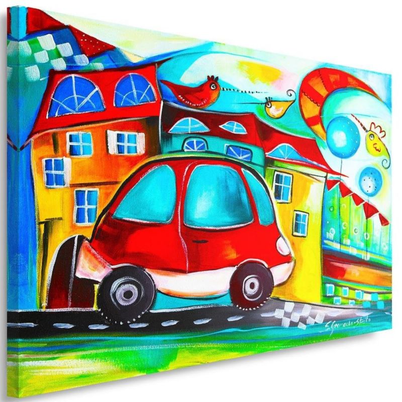 Obraz na płótnie Feeby Czerwony samochodzik 30x20cm 1szt