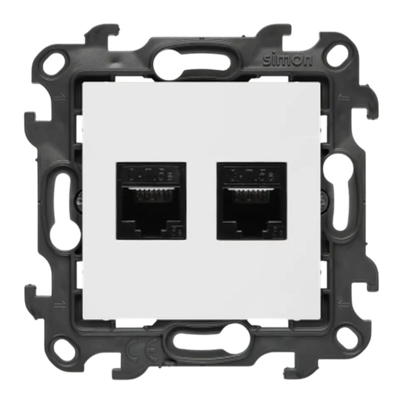Gniazdo komputerowe Simon 24 N52.01/11 2x RJ45 biały połysk 1 szt.