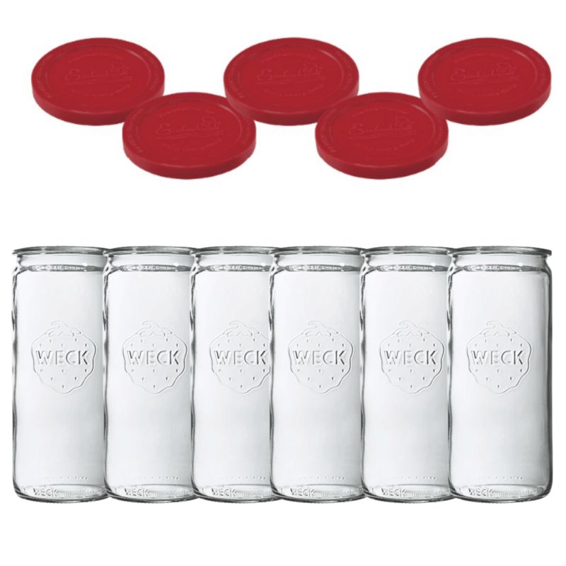 Słoiki MODO24 Weck 1500 ml fi 100 cylinder silikonowe wieka 6 kpl.