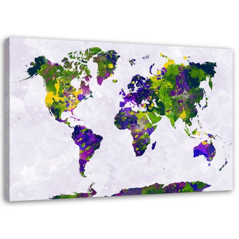 Obraz na płótnie Feeby Malowana mapa świata 60x40cm 1szt