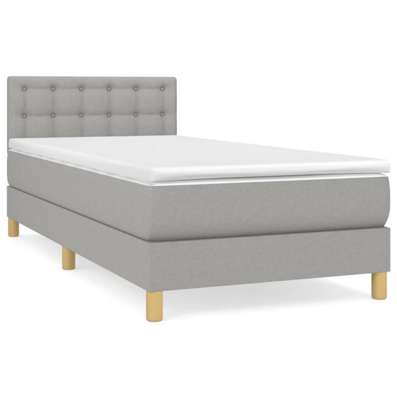Łóżko kontynentalne WaszeMeble 90x200 cm jasnoszare WM-3140905 1 szt.