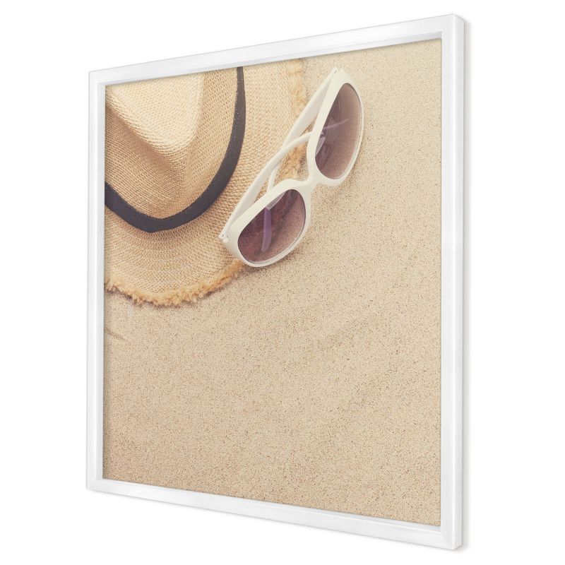 Tablica magnetyczna ozdobna Wallfluent 50x50 Letnia plaża w białej ramie 1szt
